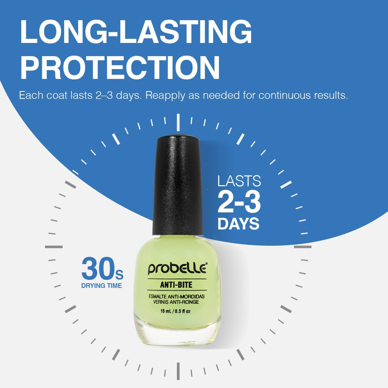 Probelle Anti-Bite &ndash; Nail Biting Treatment for Kids & Adults &ndash; No Bite Nail Polish, Thumb Guard & Thumb Sucking Stop - 9 FREE &ndash; 5 Fl Oz (15 Ml) image number 5