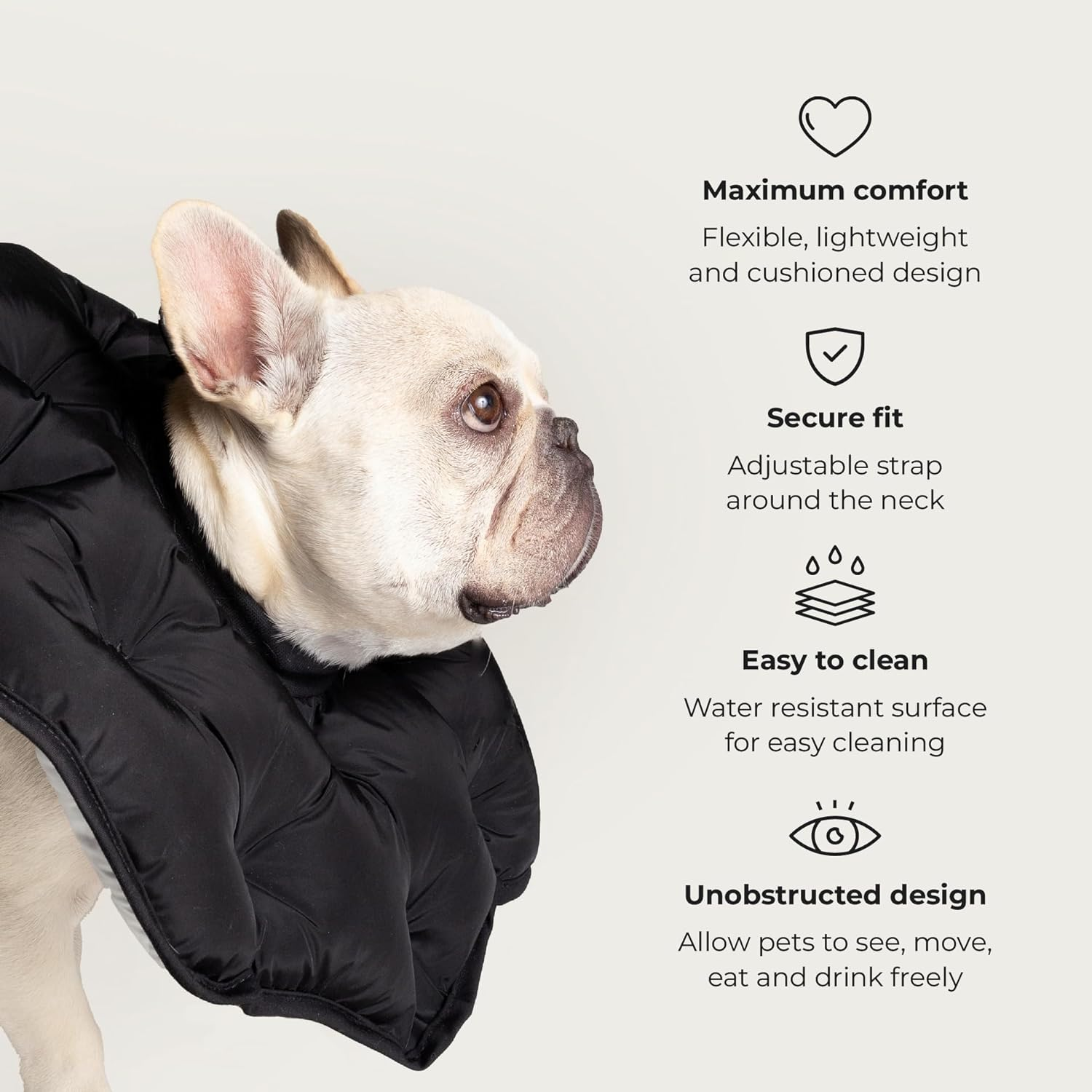 Dog Recovery Collar. Soft Cone or E-Collar Alternative. Comfortable for Dogs Cats Puppy. Water, Dust, Fur Resistant, after Surgery Care, Prevent Wound Licking & Scratching