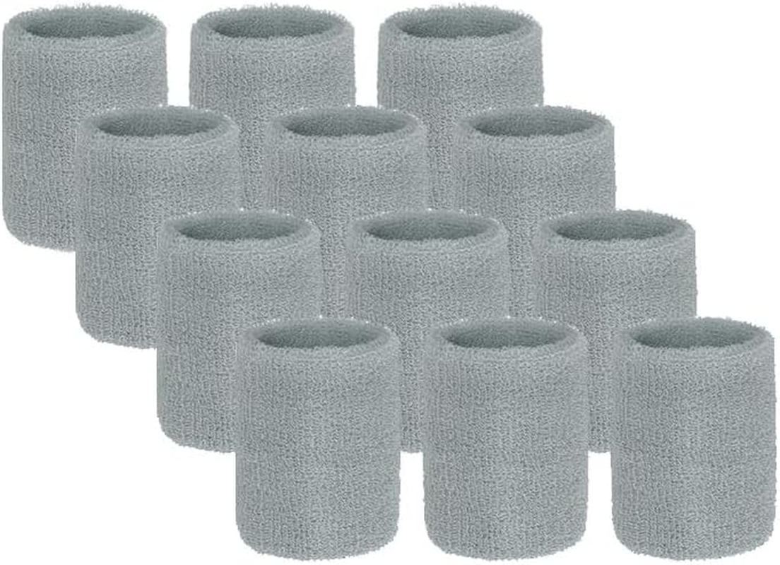 6Pairs Sports Wristbands Cotton Sweatband Wristbands Wrist Sweatband Wrist Sweat Band Elastic Wrist Sweatband