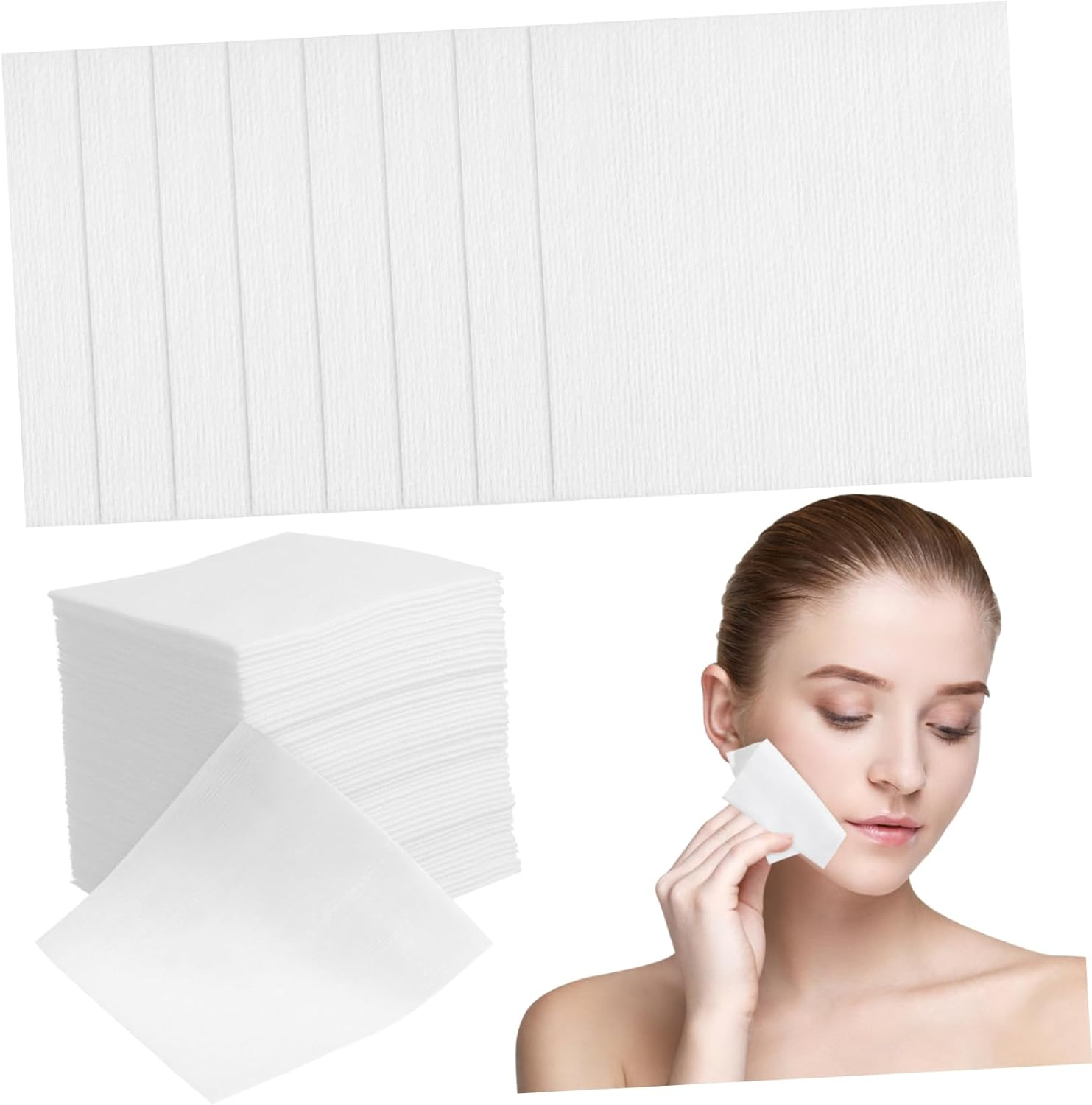 GARVALON Makeup Remover Pads Face Cleaner Pads 400Pcs 10X10Cm Non-Woven Fabric Single Use for Facial Makeup Removal Suitable for Sensitive Skin image number 4