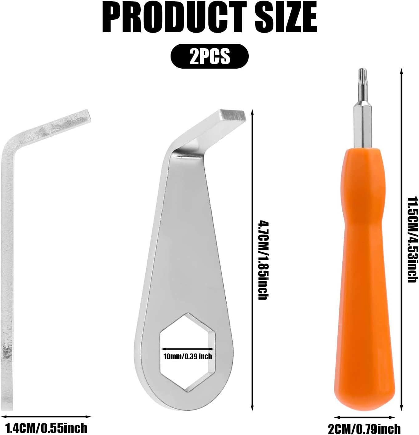 2Pcs Video Doorbell Key Replacement Tool, Stainless Steel Doorbell Key Tool Video Doorbell Removal Key Doorbell Screwdriver Compatible with Battery Doorbell (2024 Release) image number 6