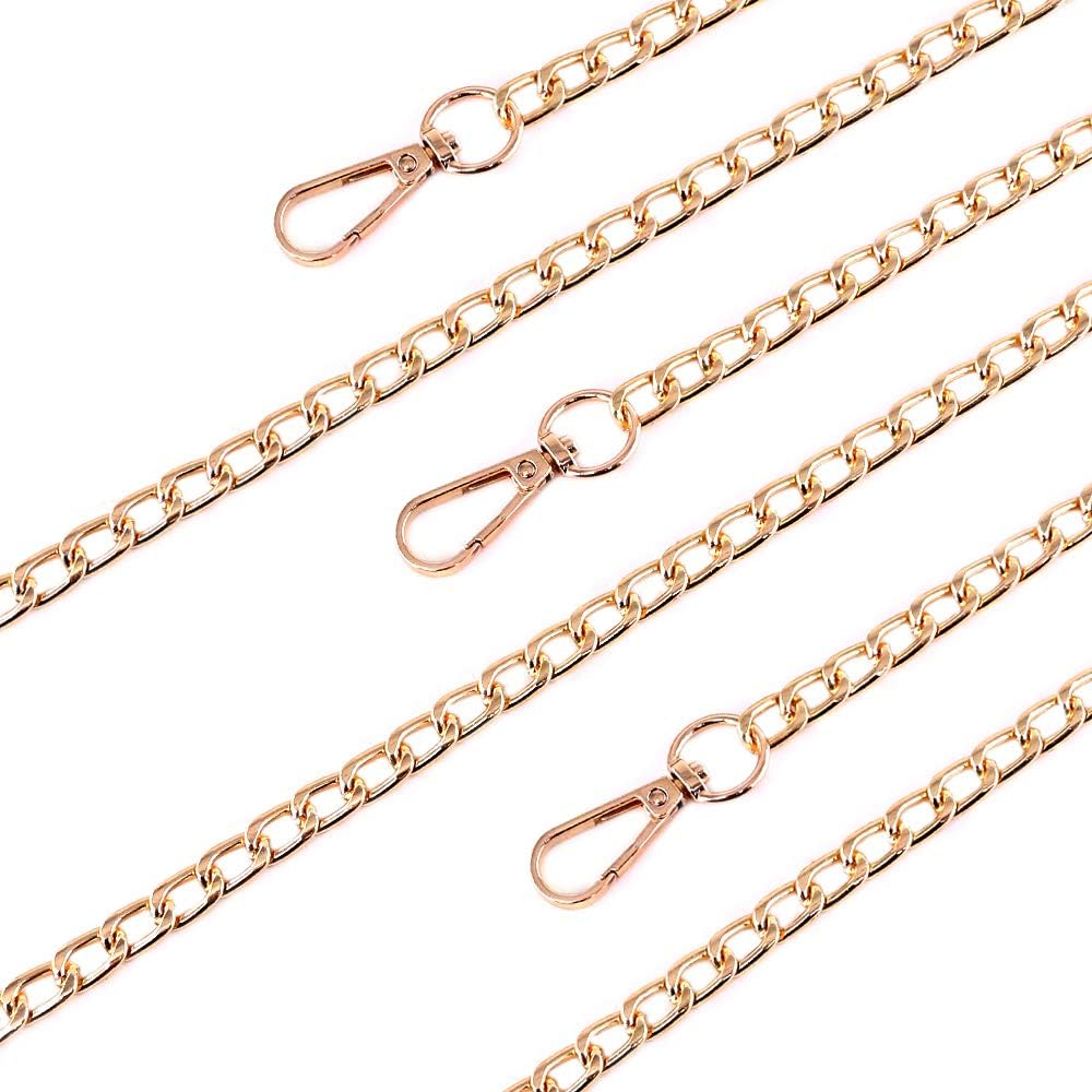 Swpeet 3Pcs Purse Chain Strap Slim Wide 7Mm for Comfortable Flat Metal Strap - Bronze image number 3
