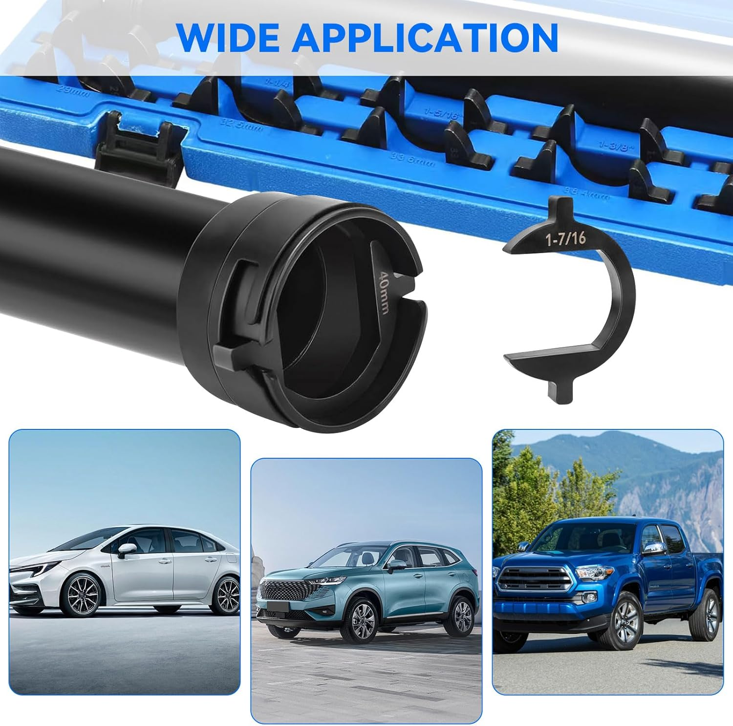 13PCS Inner Tie Rod Removal Tool Kit with 12 Crowfoot Adapters & 1/2 Inch Drive Tube, Durable Master Inner Tie Rod Tool Set for Removal & Installation, Automotive Tie Rod End Tool for Most Vehicles