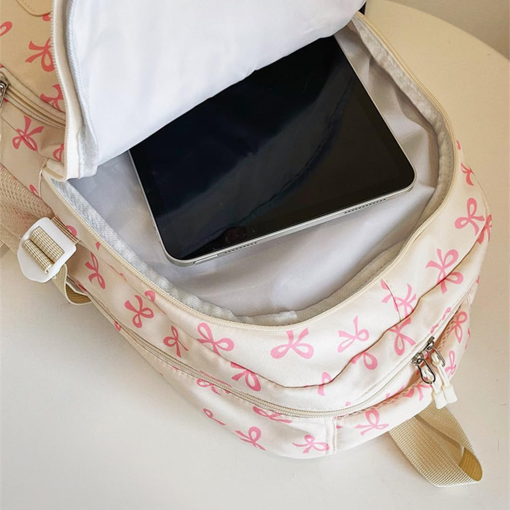 Bow Backpack 3PCS Set Coquette Nylon Backpack Cute, Kawaii Bow Backpacks, Fashion Travel Daypack, for Travel Daily & School - 1Pcs*B image number 7