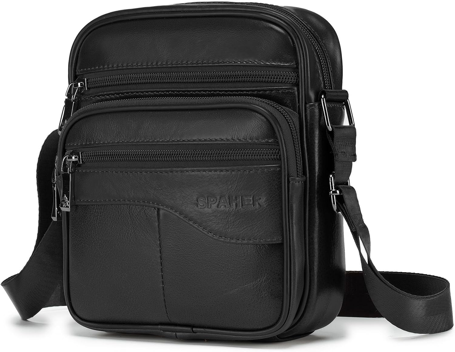 SPAHER Man Bag Small Shoulder Bag for Men Crossbody Leather Bags for Men Leather Handbag Shoulder Bag Business Messenger Backpack Crossbody Casual Sling Travelling Bag Mens Gift