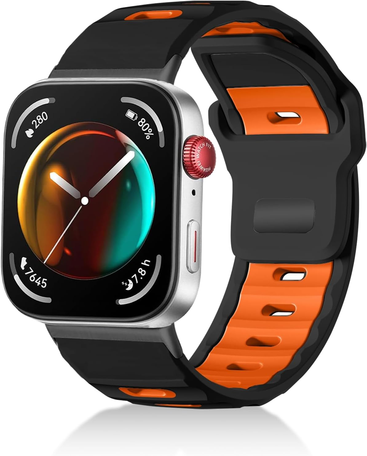 Chinbersky Silicone Marine Strap Compatible with Huawei Watch Fit 3/Fit4/Fit4 Pro Bracelet Men Women Durable Good Fit Waterproof Soft Sport Replacement Wristbands for Huawei Fit 3/4/4 Pro Bracelet