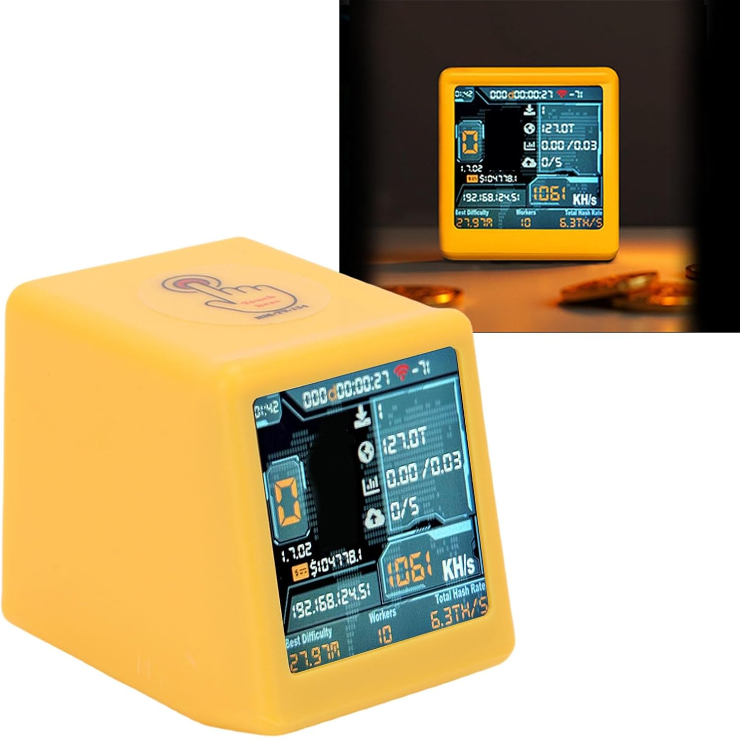 Dpofirs Miner Hashrate 1050-1060 Kh/S 1.54 Inch Smart Lottery Miner Mining Machine, One Click Web Updates image number 2