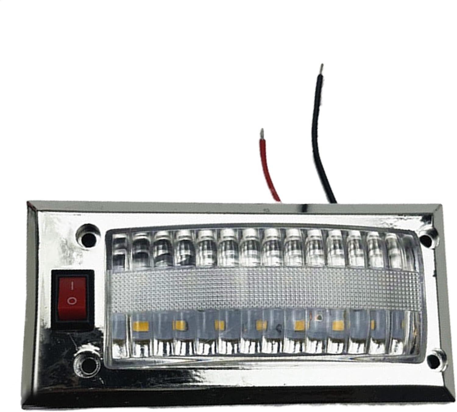 Dome Roof Interior Light - Ultra Bright Rv LED Roof Dome Light | 12V-24V Panel Reading Lamp On/Off Button for Car Van Truck Lorry Motorhome image number 1