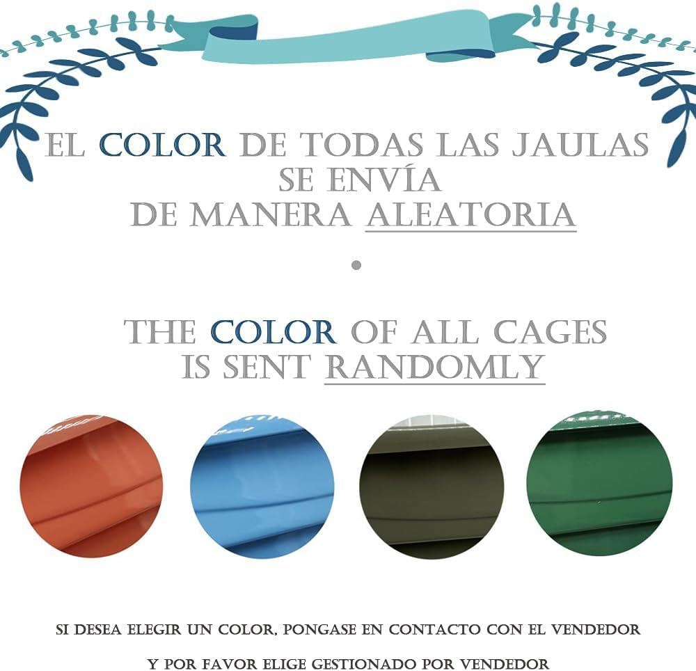 BPS BPS-1207 Metal Bird Cage with Feeding Bowl for Dooring, Hammock Swing, 2 Sizes M/L, Random Colour (M: 30 X 23 X 47 Cm) image number 2