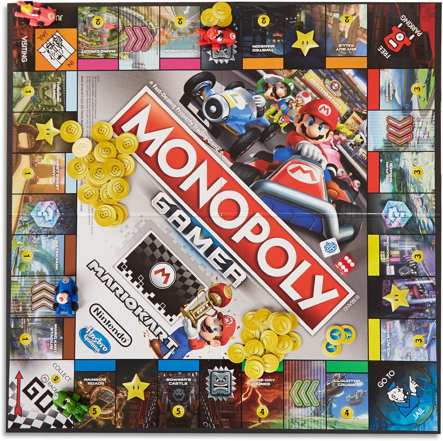 Monopoly - Nintendo Super Mario Kart Inc Mario, Luigi, Toad & Princess Peach - 2 to 4 Players - Kids Board Games - Ages 8+ image number 2