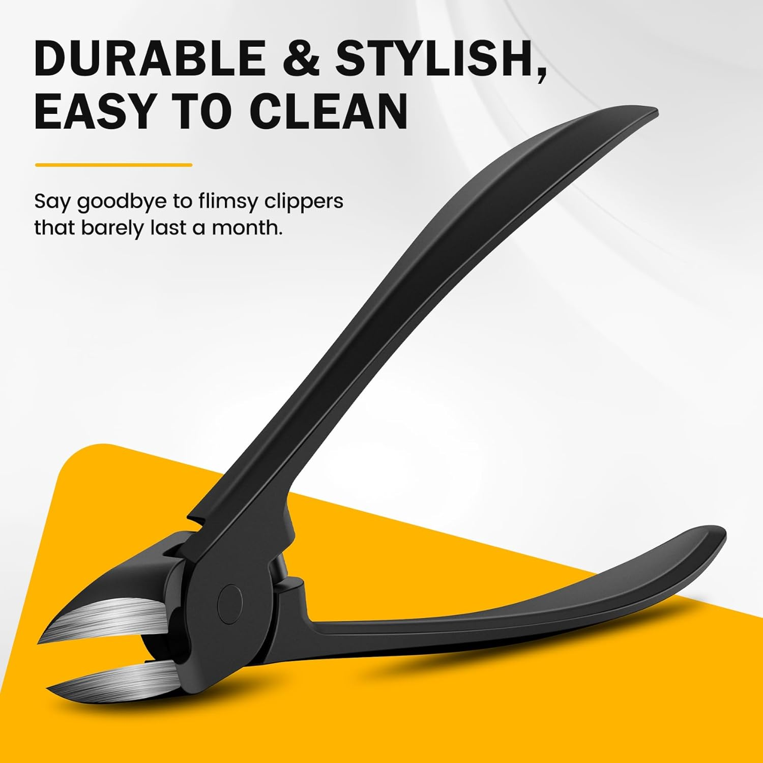 BEZOX Thick Toe Nail Clippers - Comfortable Rebound Thick Spring Toenails Clipper for Thick Nails for Seniors, Precision Fingernail Clippers for Men and Women - Black - Silver image number 7