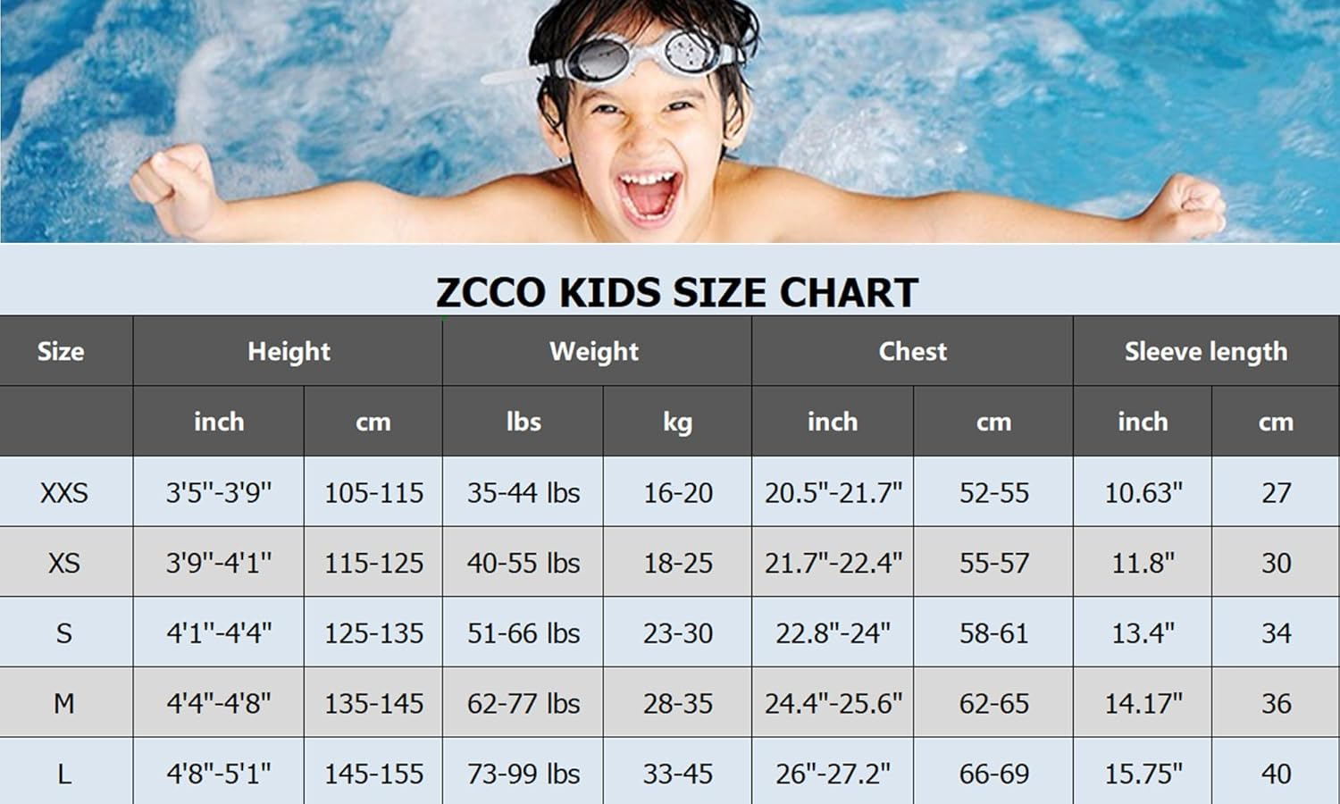 ZCCO Kids Wetsuit,2.5Mm Neoprene Diving Suit for Teens, Youth Boy'S and Girl'S One Piece Wet Suits Warmth Long Sleeve Swimsuit for Diving,Swimming,Surfing image number 1