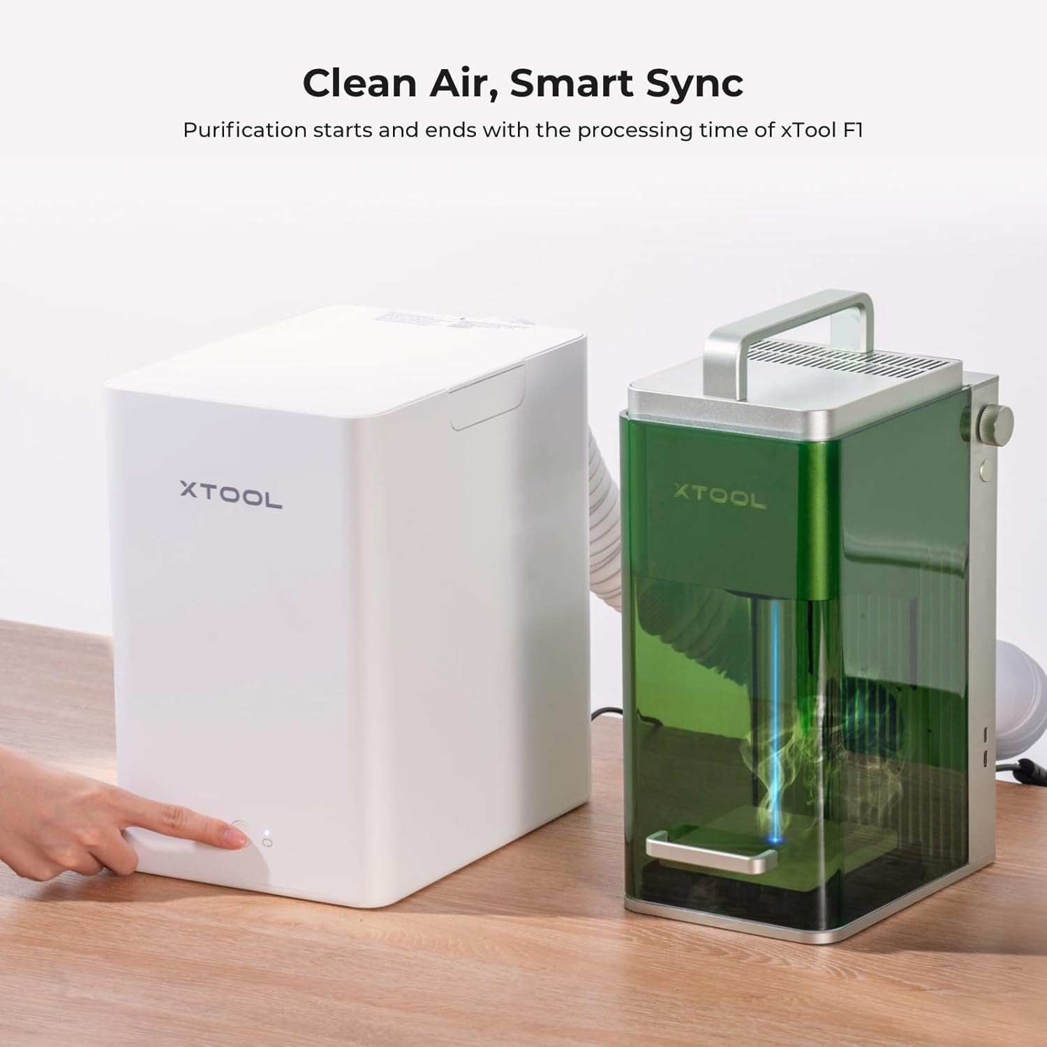 ​​Xtool F1 Desktop Smoke Air Purifier | 3-Layer HEPA Filtration, 99.97% Purification | Fume Extractor for Xtool F1 Laser Engraver Only | for Wood, Acrylic & Metal Engraving | AU Plug​​ image number 4