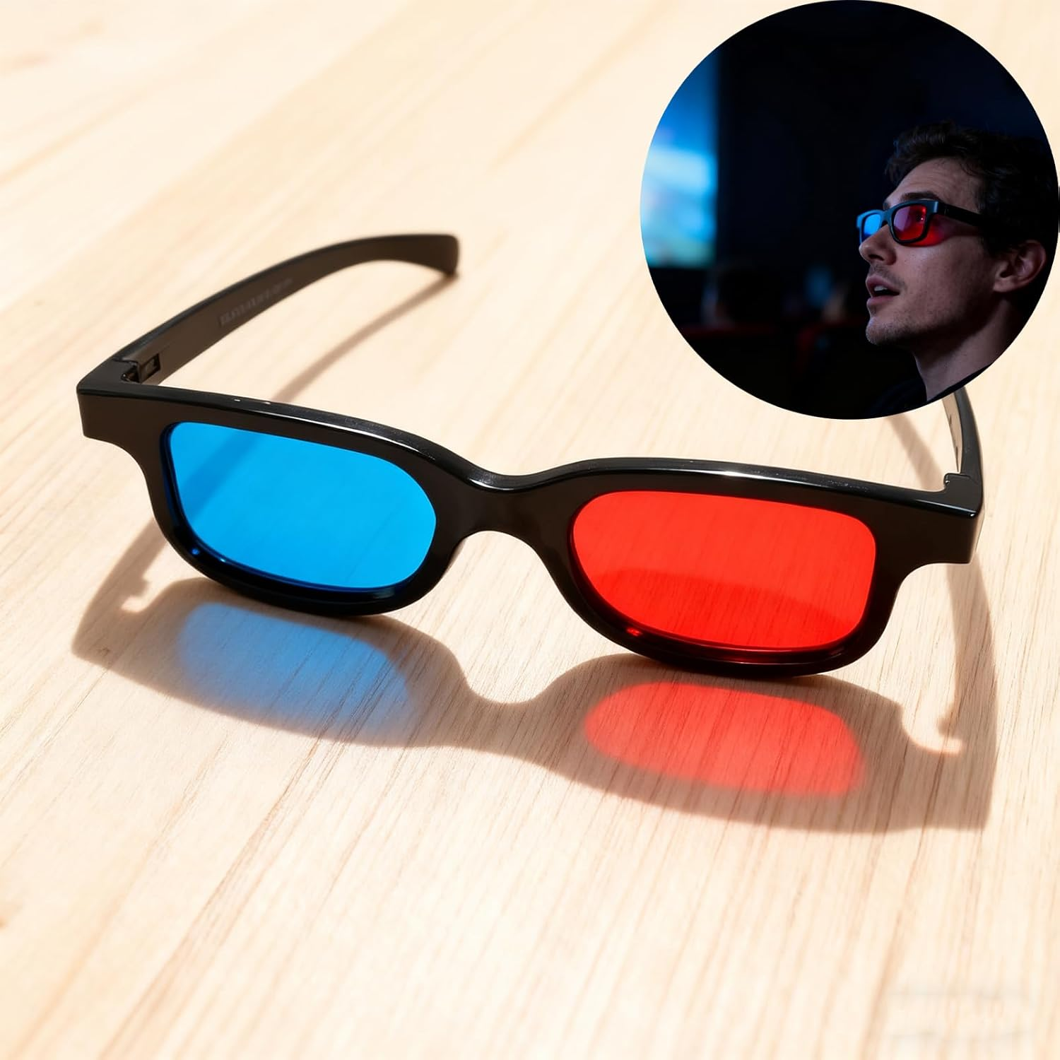 4 PCS 3D Glasses, Dimensional 3D Vision Glasses Red & Blue for TV, Movie, Game Viewing image number 2