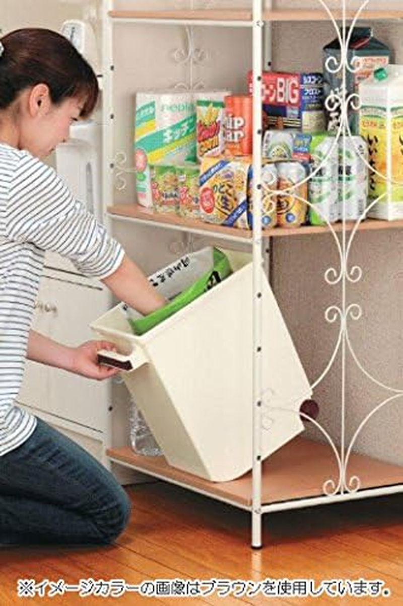 Inomata Kagaku Rice Bin with Bag, Measuring Cup, 22.0 Lbs (10 Kg) - White image number 3