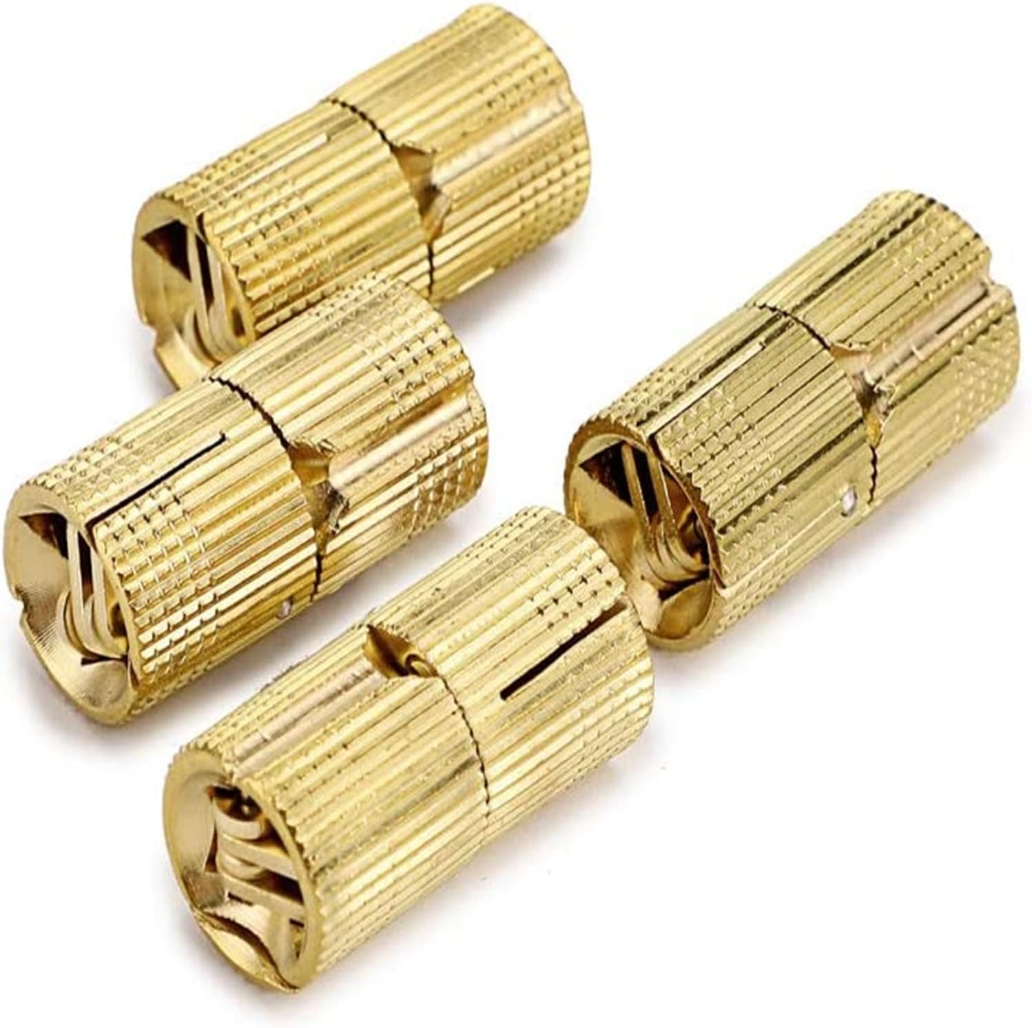 4 Pcs Hidden Brass Barrel Hinges, Concealed Box Hinges Invisible for Furniture, 180 Degree Opening Angle Cabinet Hinge for DIY Jewelry Box Hand Craft (Gold, 8Mm) image number 5