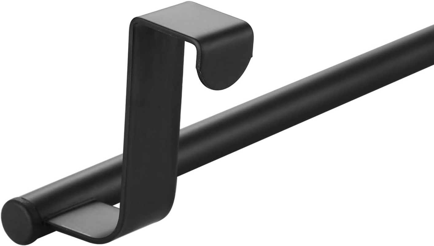 Breikuth over Door Towel Rail 35.5Cm Tea Towel Holder for Kitchen over Cabinet Towel Bar Stainless Steel 2PCS (Matte Black)