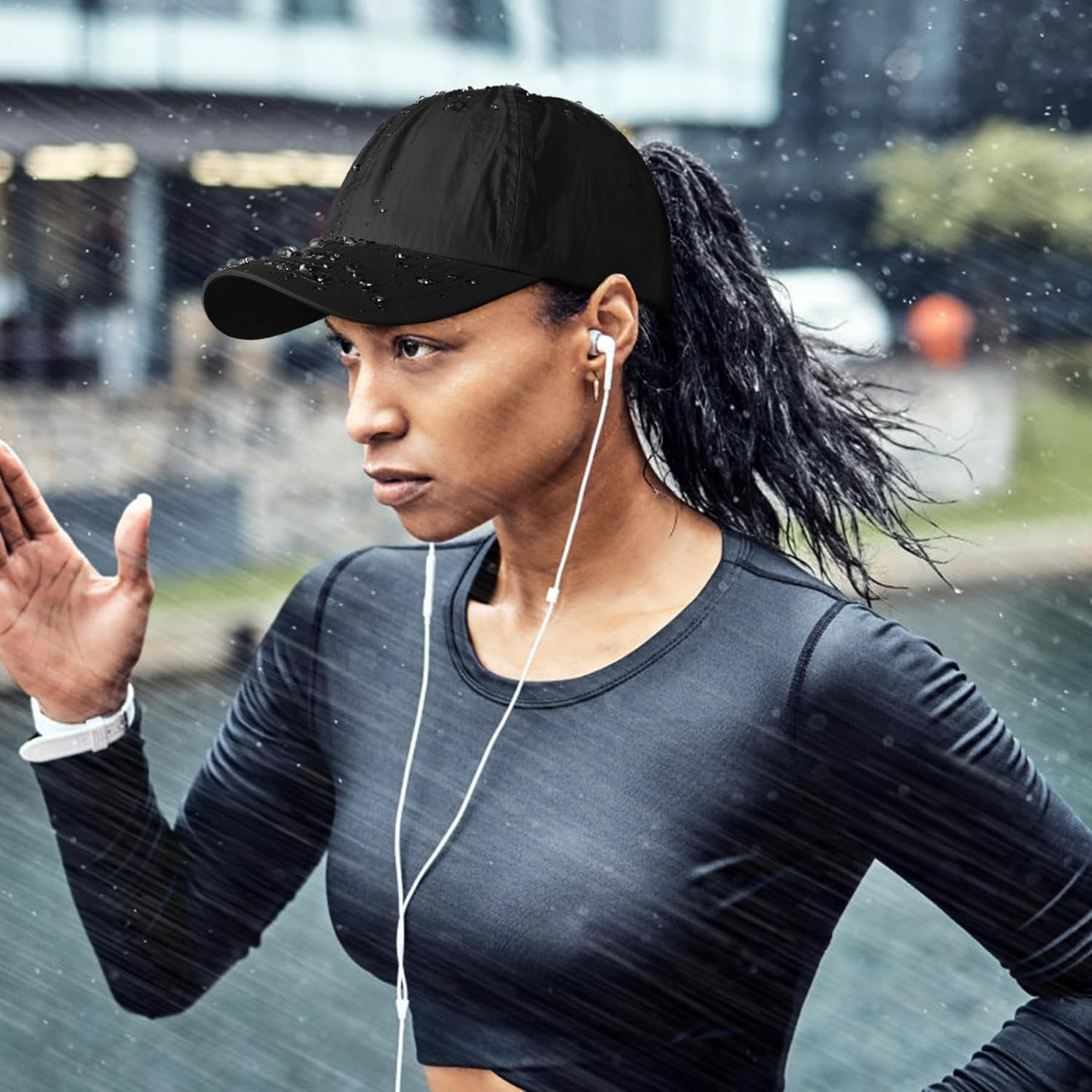 Hebenie Waterproof Running Cap Women Men - Quick Dry UV Protection Baseball Caps for Hiking Sports Outdoor image number 4