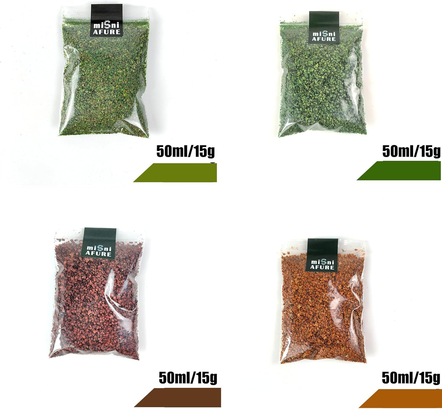 Cayway Realistic Miniature Leaves,4 Pack Shrink Model Scenery Leaf, 4 Color Simulation Leaves for DIY Railway Fairy Garden Simulation Vine for Fairy Garden Diorama Scenery Landscape Layout image number 1