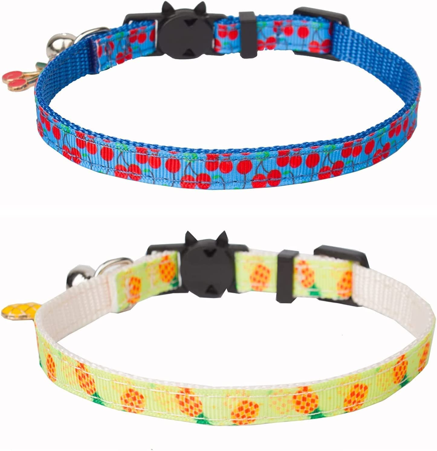Breakaway Cat Collar with Bell, 4 Pack Summer Fruit Style Kitten Collar Adjustable Cat Collars for Kitten Kitty Cat image number 4