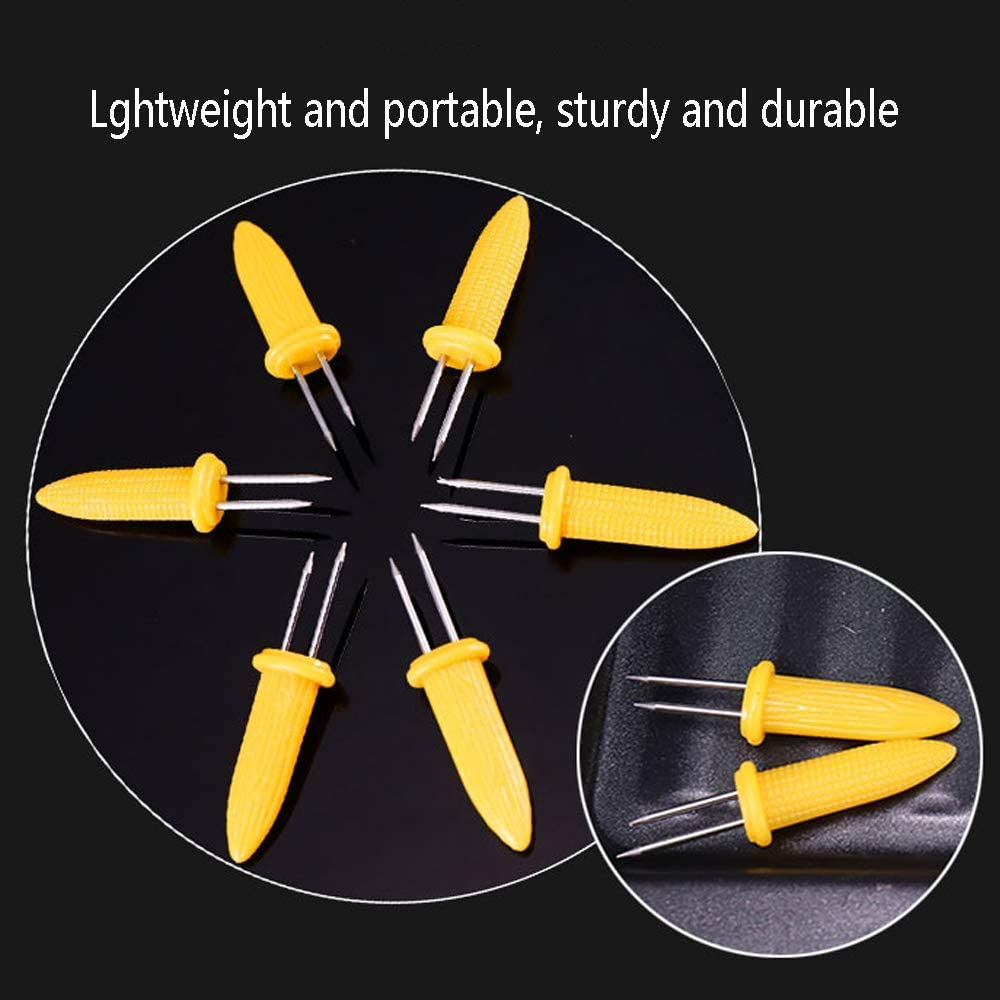 Corn Holders 50 Pieces Stainless Steel Corn on the Cob Holders Skewers with Storage Box for Outdoor BBQ Cooking image number 1