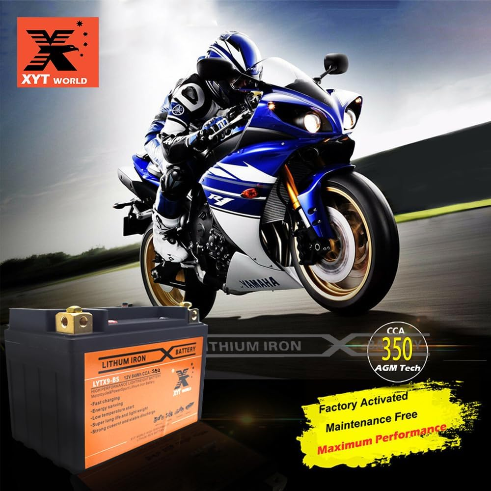 Motorcycle Lithium Battery LYTX9-BS 12V 350Cca ATV Quad Dirt/Pit Bike Compatible for GTX9-BS CTX9-BS YTX9-BS image number 2