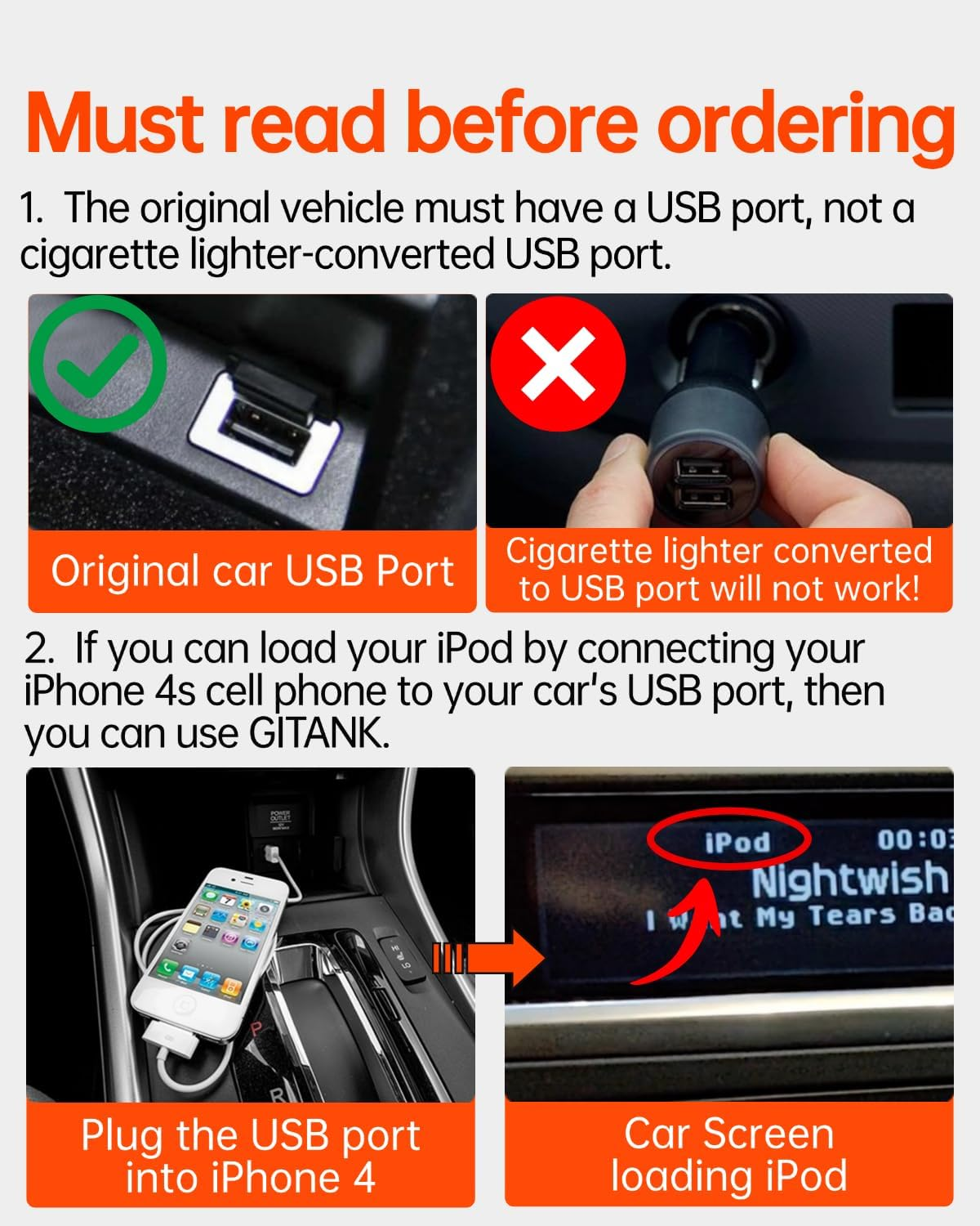 USB Bluetooth 5.3 Car Adapter Compatible for Volvo XC90, XC60, XC40, S60, S80, S90, V90 Ipod Iphone Music Interface Connector image number 3