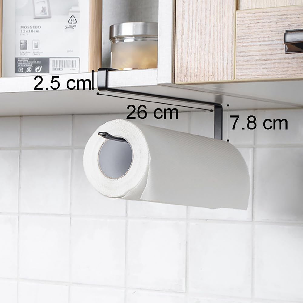 Tongke Napkins Storage Rack Kitchen Cabinet Cupboard under Shelf Storage Paper Towel Roll Holder Dispenser (Black) image number 2