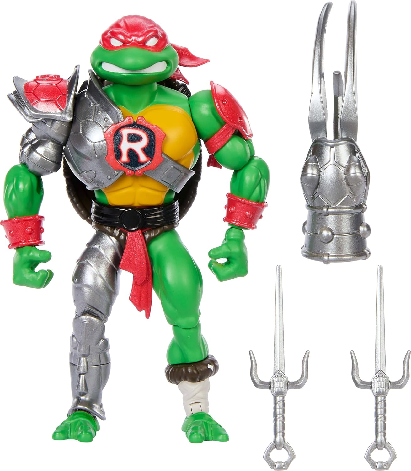 Masters of the Universe Origins Turtles of Grayskull Raphael Reptile Wars Posable Action Figure, Teenage Mutant Ninja & Motu Crossover Hero Raph Toy image number 4