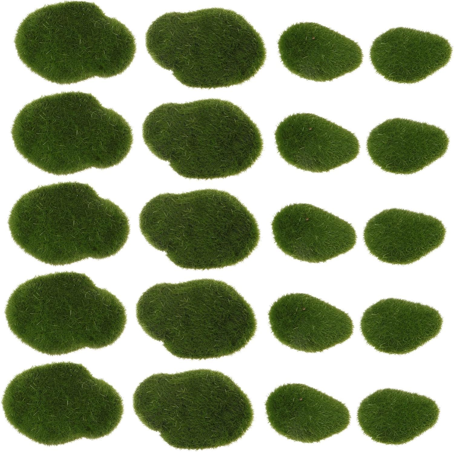 20 Pcs Artificial Moss Rocks, Green Moss Balls,Moss Stones,Faux Green Moss Covered Stones Green Moss Balls Decorative Fake Moss Decor for Floral Arrangements, Fairy Gardens, Terrariums image number 2