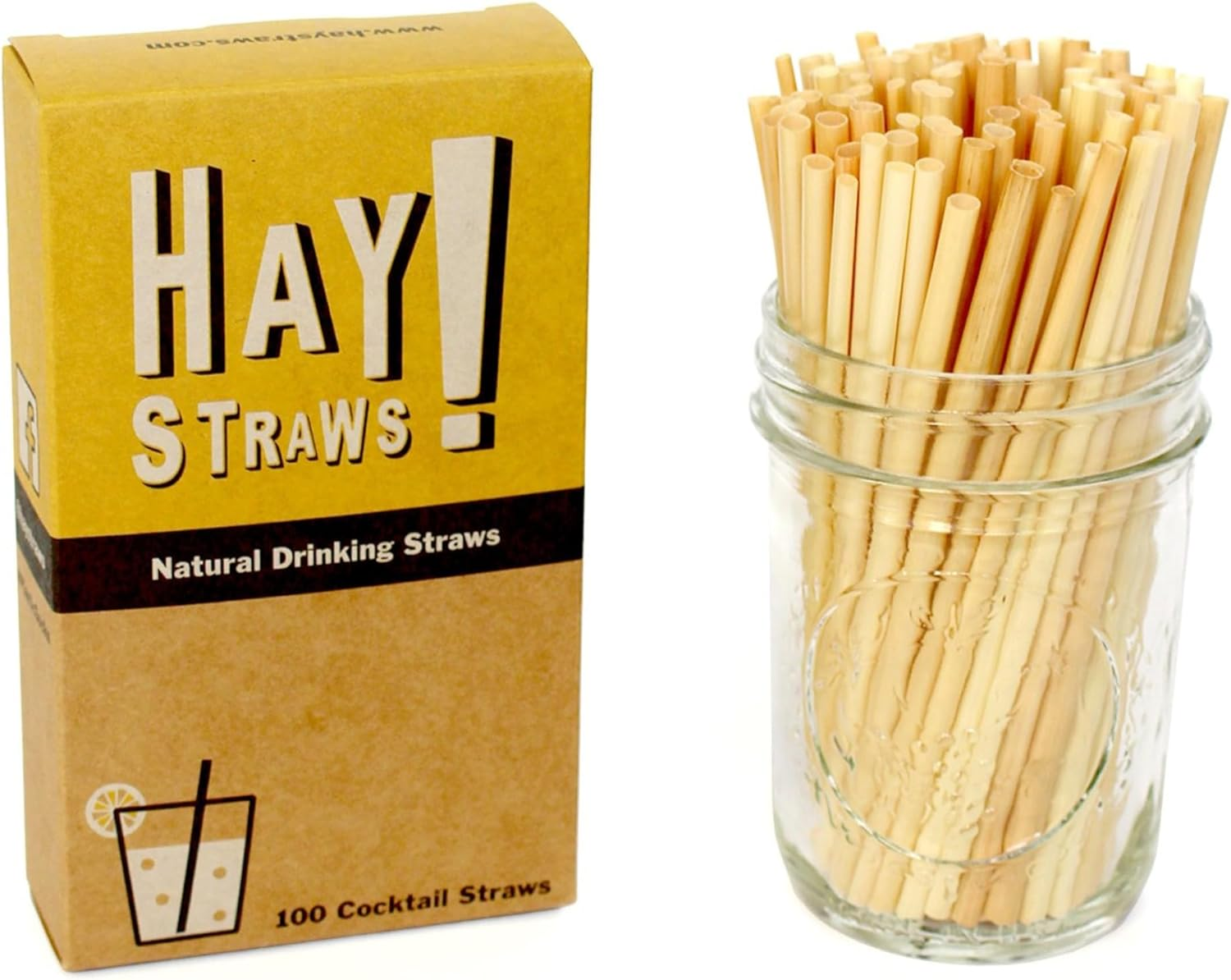 HAY! Straws Cocktail Straw | 100Ct | 5" | 100% Biodegradable, 100% Plant-Based, Never Soggy, Gluten-Free | Sustainable Alternative to Plastic & Bioplastic Straws image number 3