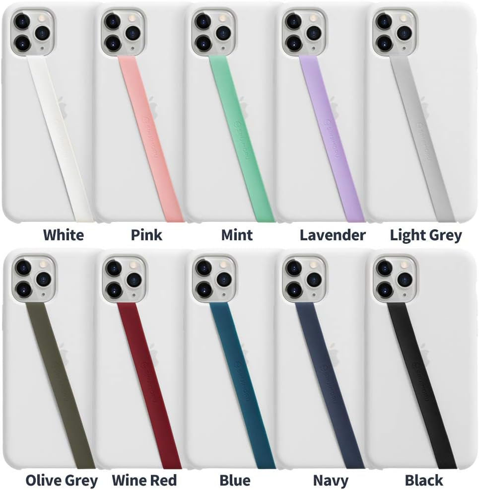 Sinjimoru Silicone Stretching Strap as Phone Grip Holder, Slim Grip Tape for Iphone Case, Secure Phone Strap as Cell Phone Holder. Sinji Loop White