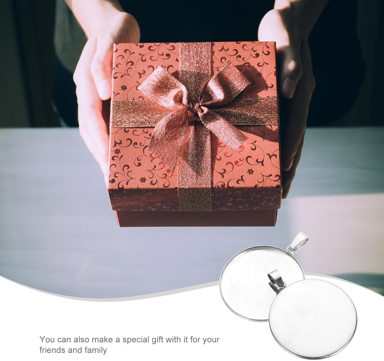 TEHAUX 20Pcs Stainless Steel round Pendant Trays Kit for DIY Jewelry Making, 30Mm Silver Bezel Settings for Neck Chains and Necklaces