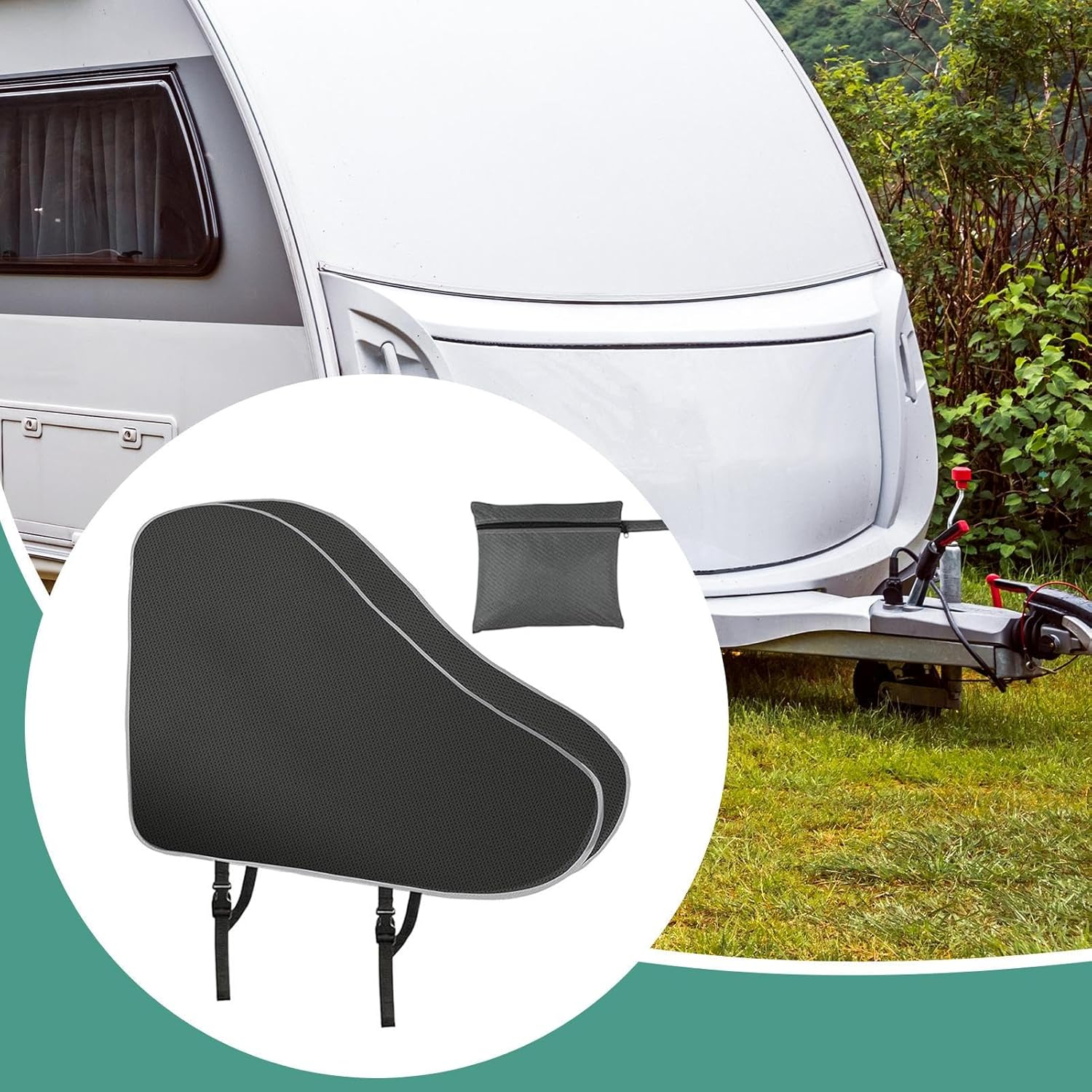 Trailer Jack Cover Waterproof - Caravan Hitch Cover | Waterproof Drawbar Cover for Caravans and Trailers | Rv Parts Guard for Outdoor Sunlight Protection and Weather Resistance image number 2