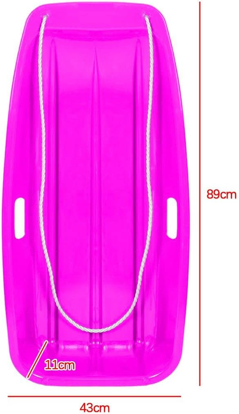 Chiwanji Solid Snow Sled, Snow Sled Adults Flyer Flying Toboggan Sledge Pull Rope and S, Purple image number 3