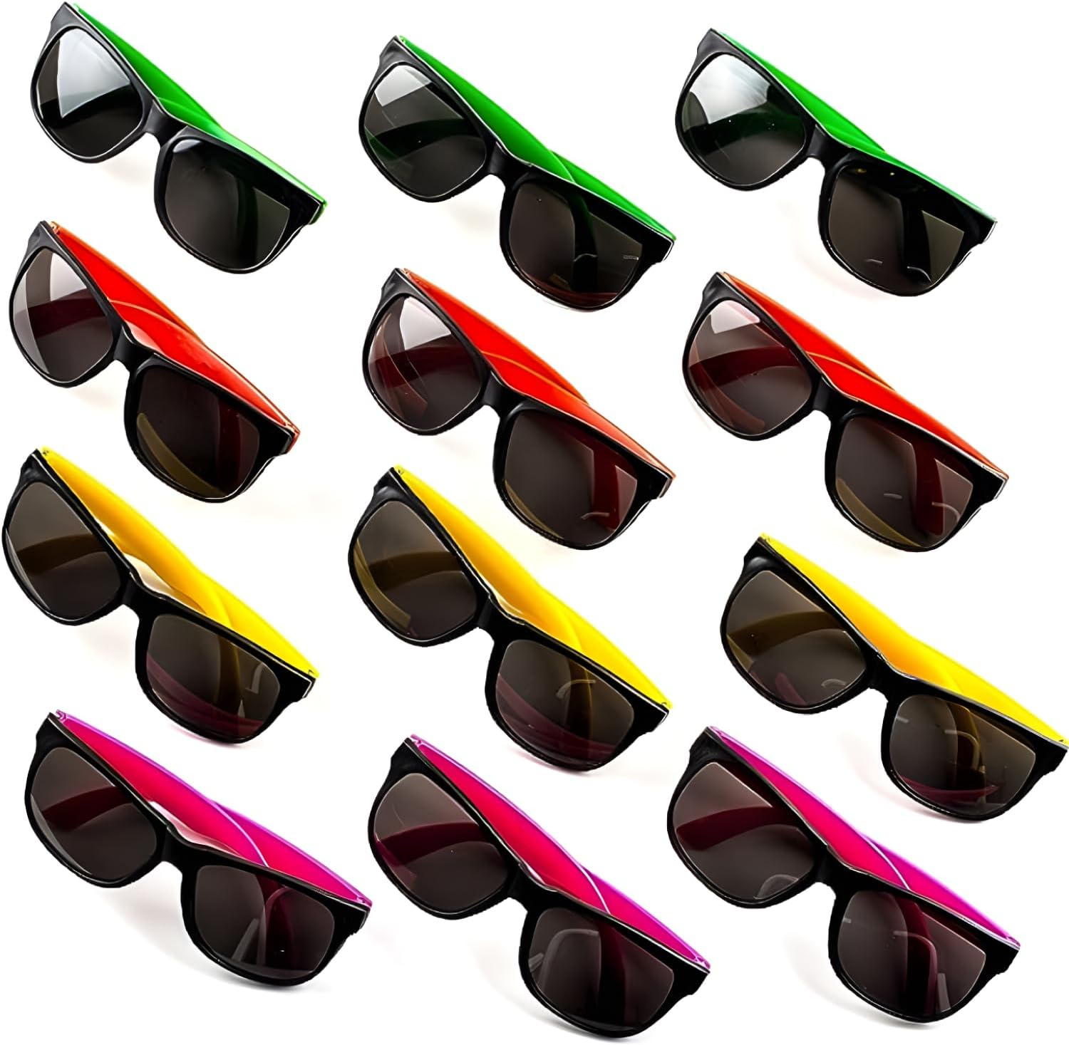 24 Neon Sunglasses for Kids and Adults - Bulk Party Favors for Kid Goody Bag Fillers Stocking Stuffers Bulk Party Pack of 2 Dozen by Neliblu image number 2