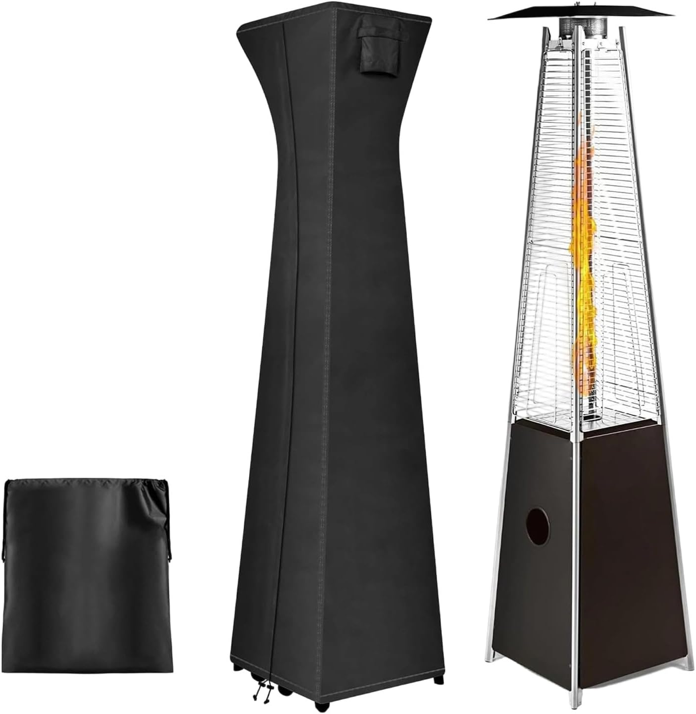 Pyramid Patio Heater Cover - Heavy Duty Protector, 420D Waterproof Windproof Shield | Uniquee Durable Outdoor Cover for Lawn Deck Tan Garden Yard Terrace Balcony Porch Campsite