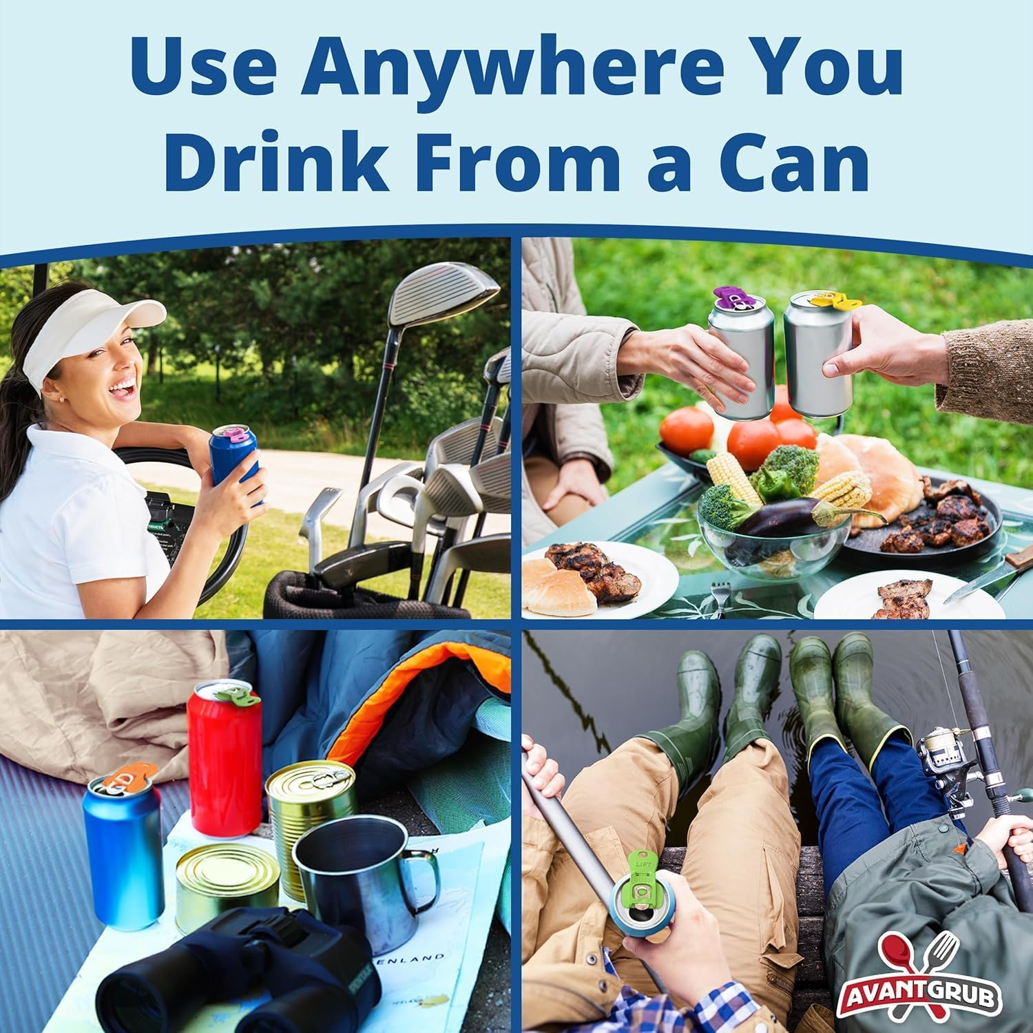Beverage Barricade Soda Protector 6 Pack for Active Families. Improve Your Picnic or BBQ Experience: Shield Your Cans from Bugs & Dirt Easily ID Whose Drink Is Whose & Eliminate Painful Top Popping. image number 4