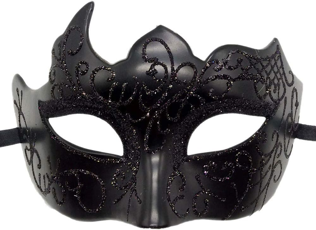 Masquerade Mask for Men Vintage Venetian Mardi Gras Halloween Christmas Party Masks (Red)