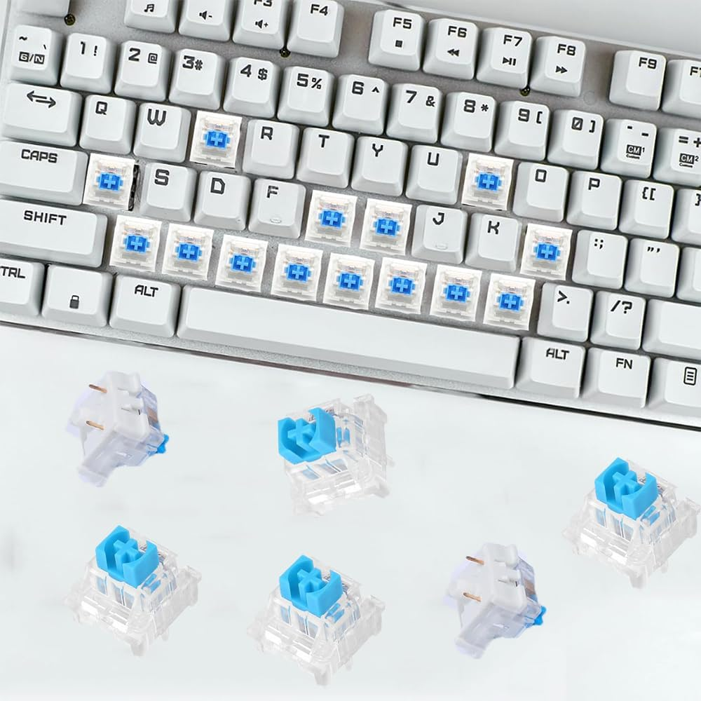 Lymizhuo 20Pcs 3-Pin Blue Keyboard Switches - Dustproof Mechanical Keyboard Clickers for Gaming Keyboards | Smooth & Durable Replacement Switches image number 5