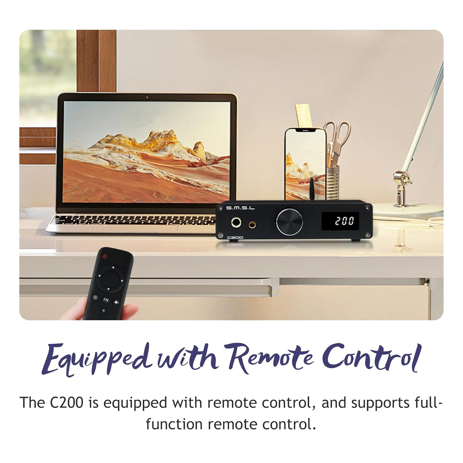 SMSL C200 ES9038Q2M Hifi DAC, Pcm32Bit/768Khz DSD512 DAC, Usb/Optical/Coaxial/Bluetooth 5.1 to 4.4Mm/6.35Mm/Rca/Trs Hi-Res Audio DAC, Digital-Analog Converter, Support PS5, Home Audio DAC with Remote image number 2