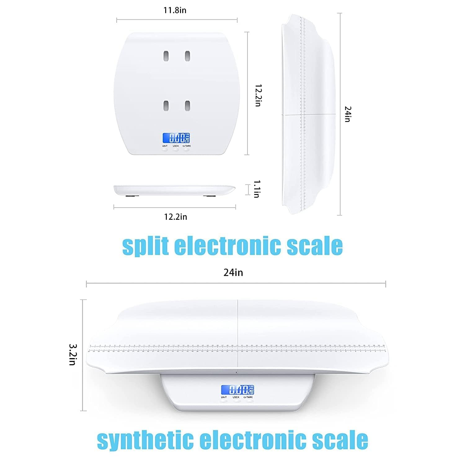 Dsocool Baby Scale, Multifunctional Baby Weight Scale, Pet Scale for Puppy, Cat, Adult Scale up to 100KG, Accurate Digital Scale with Hold Function, 60Cm Height Measurement image number 6