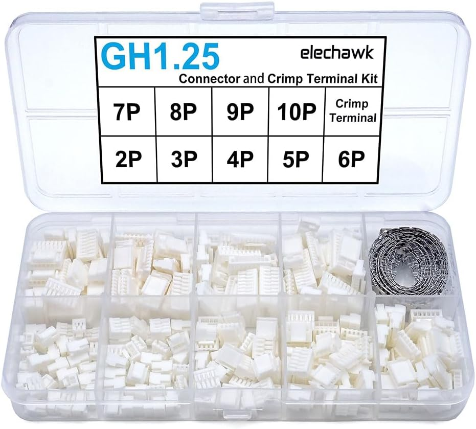GH1.25 Connectors and Crimp Terminal Kit Compatible with JST GH Connectors Plugs 1.25Mm Pitch for Pixhawk Cube 6C 6X Pixhawk4 Drone Flight Controller image number 2