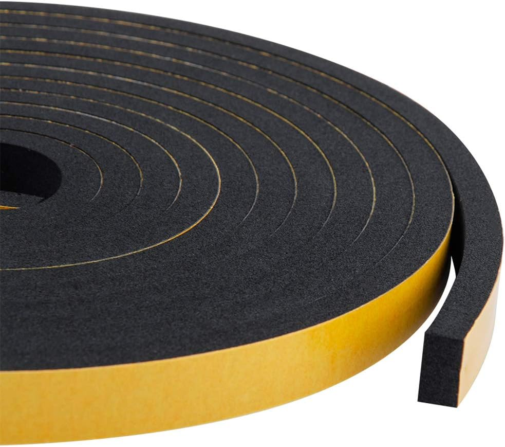 26 Feet Long High Density Foam Strip Self Adhesive Weatherstrip Insulation Foam Rubber Seal Strip,Waterproof,Plumbing, Cooling,Air Conditioning,Craft Tape(1/2 Inch Wide X 1/4 Inch Thick,2 Rolls) image number 4