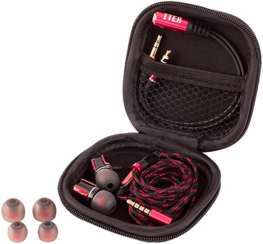 ITEK Taurus IE100 Binaural Headset with Wireless, Black, Red Headphones and Micro - Headsets and Pickups (Wired, Headset, Binaural, In-Ear, 20-20000 Hz, Black, Red) image number 4