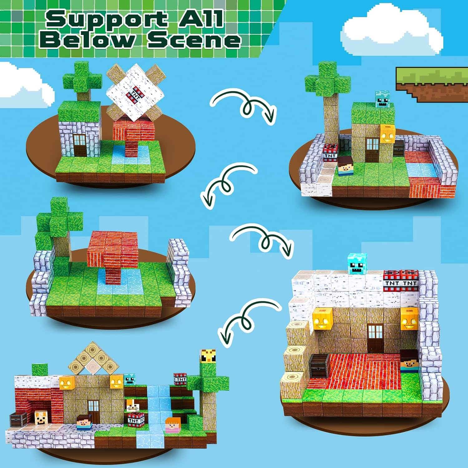 Magnetic Blocks-150Pcs Building Blocks, Magnetic Tiles Kids Build Cubes Constructionstoys 2025 Upgraded STEM Game Outdoor Toys, Christmas Birthday Gifts for Boys & Girls Ages 3+ image number 1