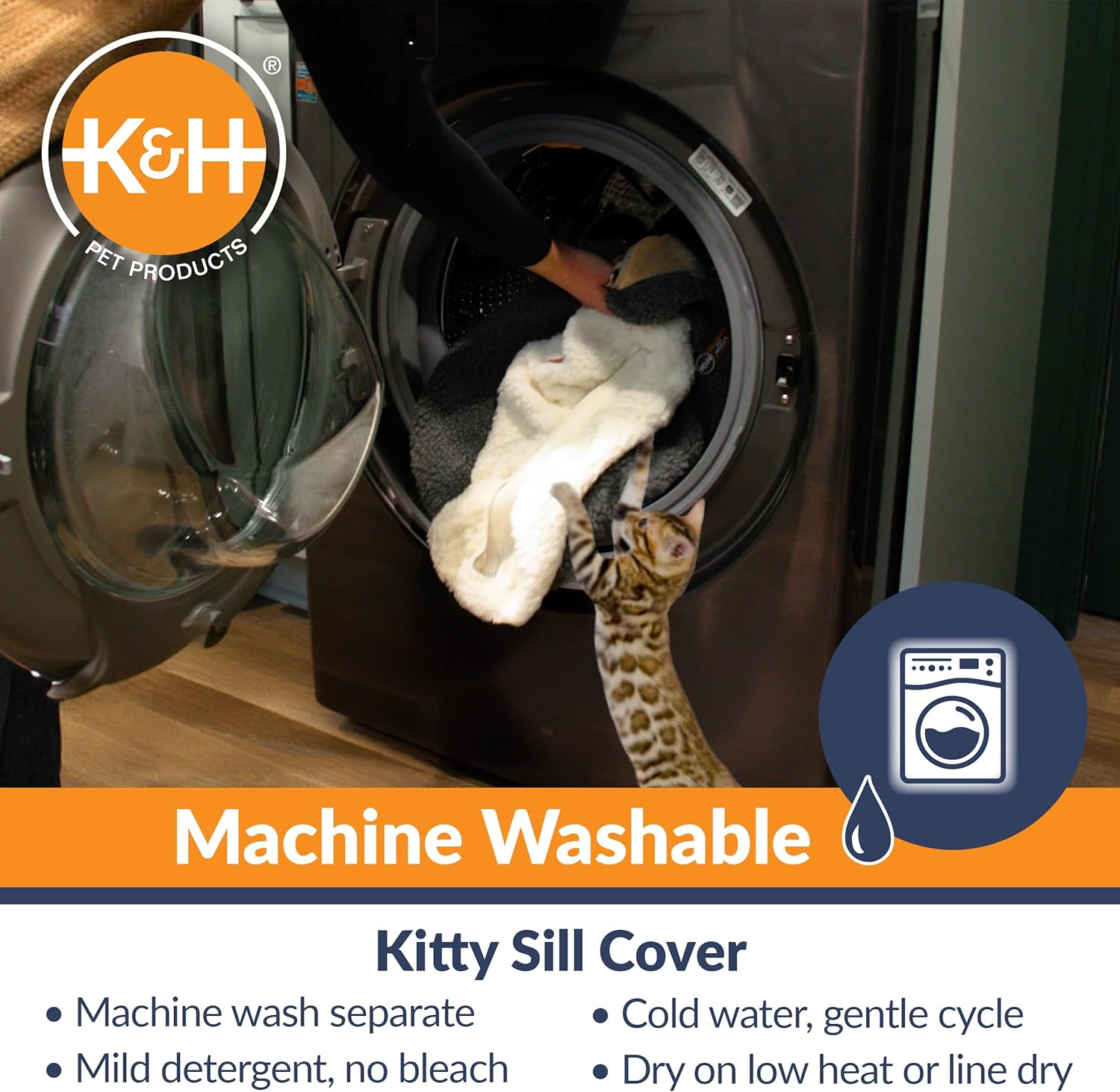 K&H Pet Products Kitty Sill Cat Window Hammock Perch (Heated or Unheated) Unheated Soft Fleece 14 X 24 Inches image number 3