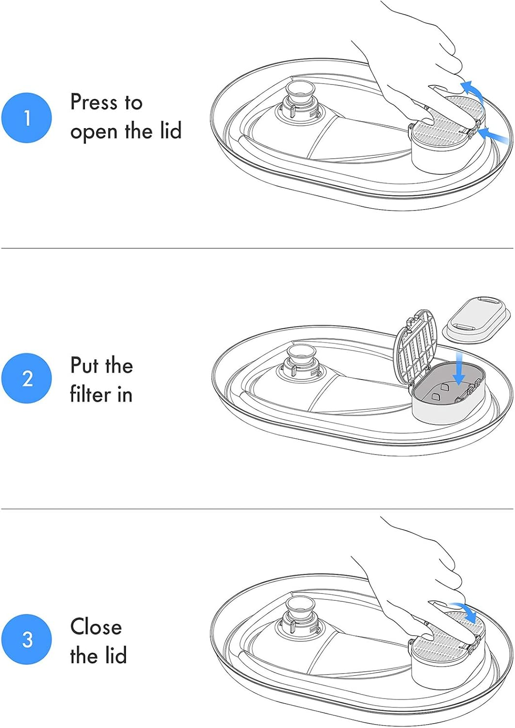 Damohony Pet Water Fountain Filters Rectangle Replacement, Replacement Sponge Filters Compatible for PETLIBRO Stainless Steel Cat Water Fountain image number 5
