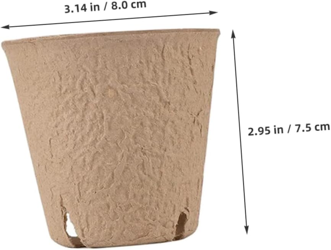 TOBBOMEY 50Pcs Pots round Paper Pulp Nursery for Easy Planting and Transplanting Drainage for Indoor and Outdoor Gardening image number 4