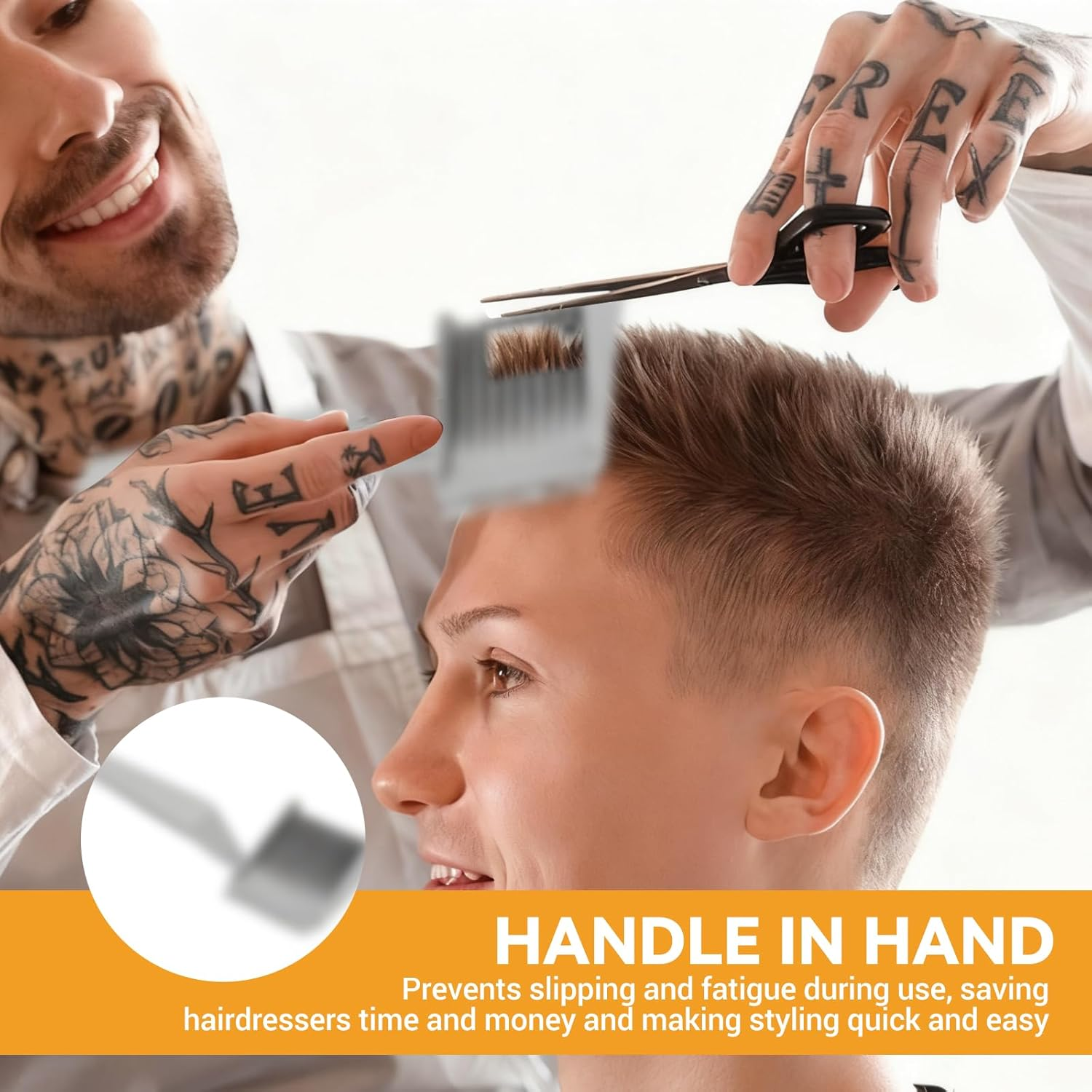 Set of 4 Hair Cutting Aid, Hair Cutting Comb for Men Set Hair Cutting Stencil Silicone Barber Comb Adjustable Hair Cutting Aid for Hair Cutting Yourself